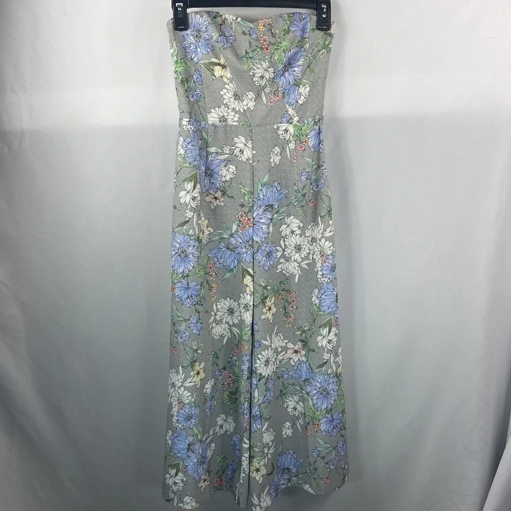 H&M Strapless Floral Wide Leg Cropped Romper - Picture 3 of 8